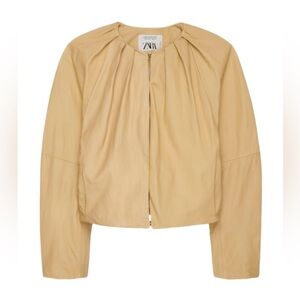 Zara Limited Edition Pleated Leather Jacket